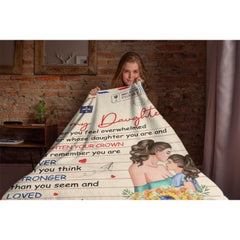 When Ever You Feel Overwhelmed Remember Whose Daughter You Are And Straighten Your Crown - Personalized Blanket - OLESA