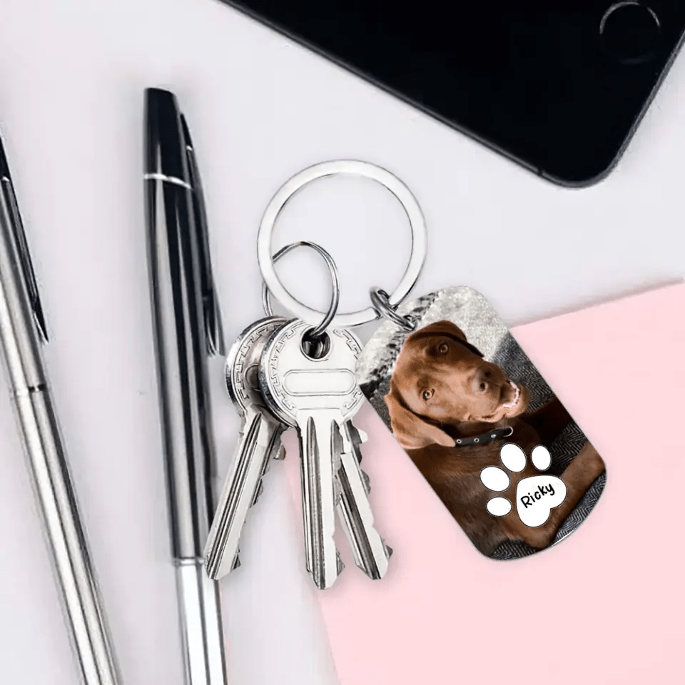 When You Miss Me Have No Fear Personalized Aluminum Keychain Gift For Family,Dog Lovers,Cat Lovers - OLESA