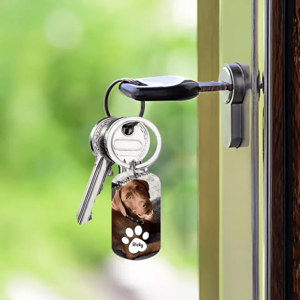 When You Miss Me Have No Fear Personalized Aluminum Keychain Gift For Family,Dog Lovers,Cat Lovers - OLESA