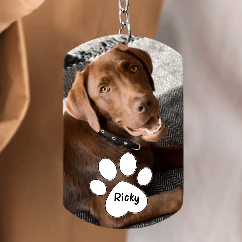 When You Miss Me Have No Fear Personalized Aluminum Keychain Gift For Family,Dog Lovers,Cat Lovers - OLESA