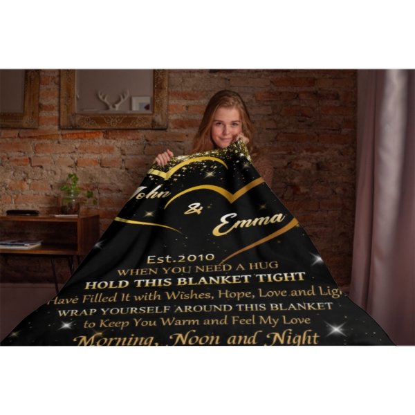 When You Need A Hug - Couple Personalized Custom Blanket - Valentine Gift For Husband Wife, Anniversary - ARNOVIC