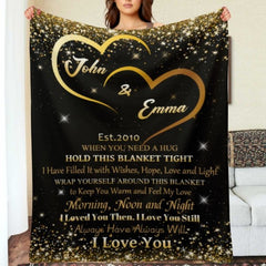 When You Need A Hug - Couple Personalized Custom Blanket - Valentine Gift For Husband Wife, Anniversary - ARNOVIC