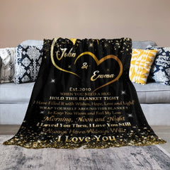 When You Need A Hug - Couple Personalized Custom Blanket - Valentine Gift For Husband Wife, Anniversary - ARNOVIC