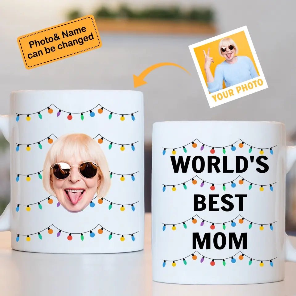 World's Best Mom Dad Funny Custom Face - Personalized Photo Mug - OLESA