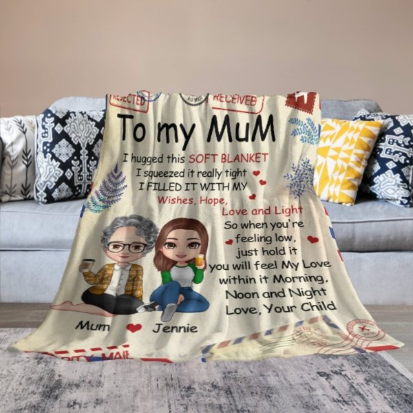 You Will Feel My Love Within It - Family Personalized Custom Blanket - Birthday Gift For Mom From Daughter - ARNOVIC