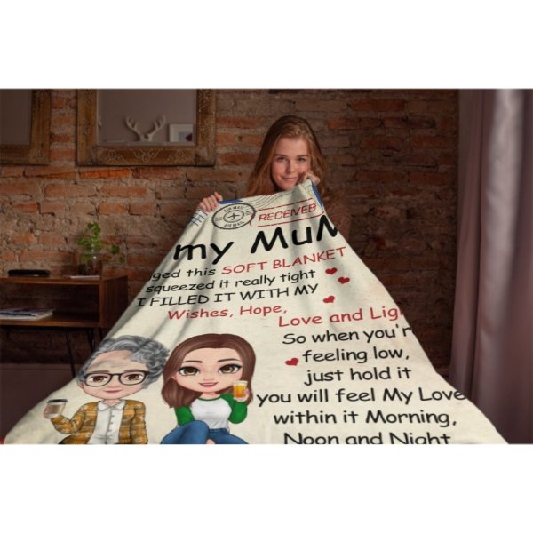 You Will Feel My Love Within It - Family Personalized Custom Blanket - Birthday Gift For Mom From Daughter - ARNOVIC