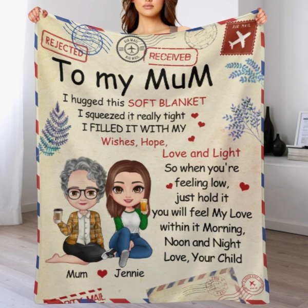 You Will Feel My Love Within It - Family Personalized Custom Blanket - Birthday Gift For Mom From Daughter - ARNOVIC