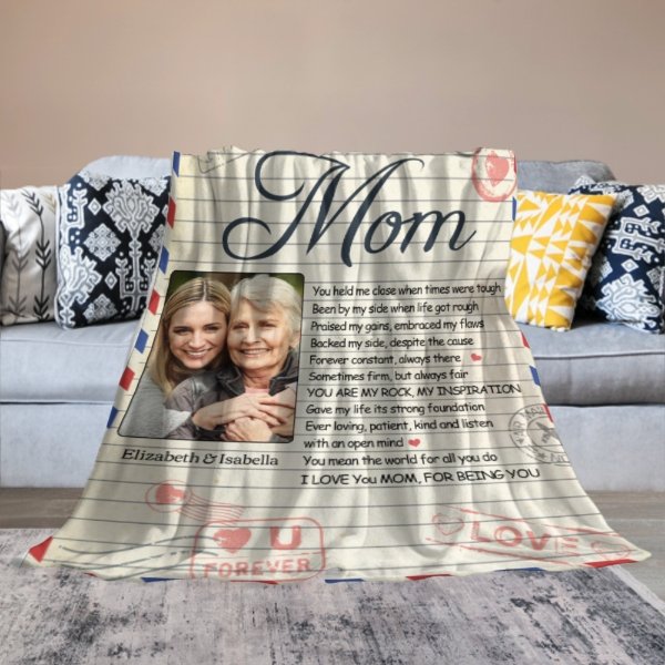 You're My Rock And My Inspiration - Upload Image, Gift For Mom, Personalized Blanket - ARNOVIC