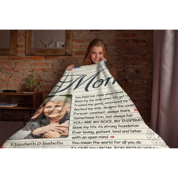 You're My Rock And My Inspiration - Upload Image, Gift For Mom, Personalized Blanket - ARNOVIC