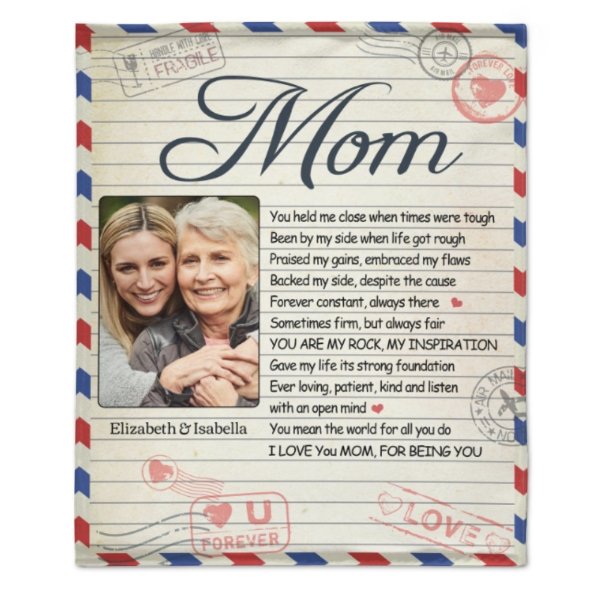 You're My Rock And My Inspiration - Upload Image, Gift For Mom, Personalized Blanket - ARNOVIC