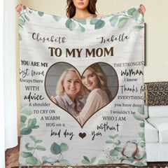 You're The Strongest Woman I Know - Upload Image, Gift For Mom, Personalized Blanket - ARNOVIC